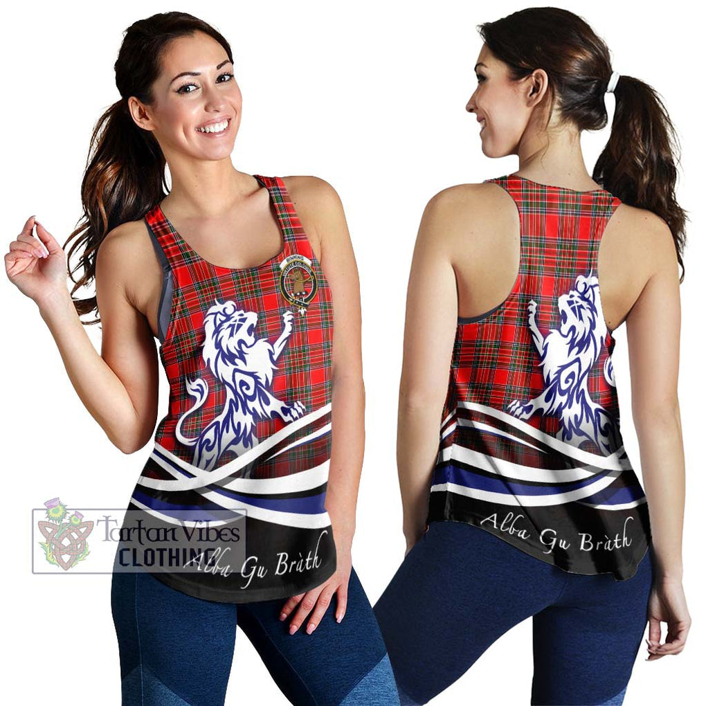 Binning Tartan Women's Racerback Tanks with Alba Gu Brath Regal Lion Emblem 4XL - Tartan Vibes Clothing