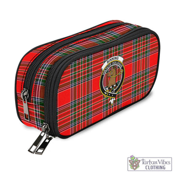 Binning Tartan Pen and Pencil Case with Family Crest - Tartan Vibes Clothing