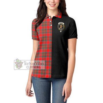 Binning Tartan Women's Polo Shirt with Family Crest and Half Of Me Style - Tartan Vibes Clothing