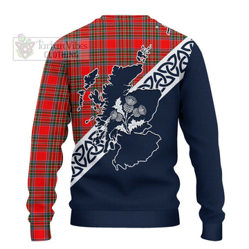 Binning Tartan Ugly Sweater Featuring Thistle and Scotland Map - Tartan Vibes Clothing