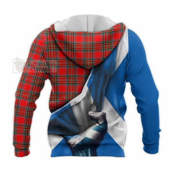 Binning Tartan Knitted Hoodie with Family Crest Scotland Patriotic Style - Tartan Vibes Clothing
