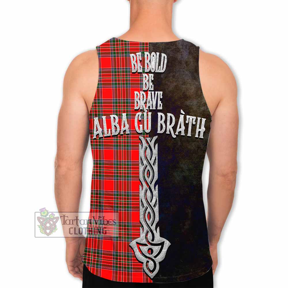 Binning Tartan Family Crest Men's Tank Top Alba Gu Brath Be Brave Lion Ancient Style - Tartan Vibes Clothing