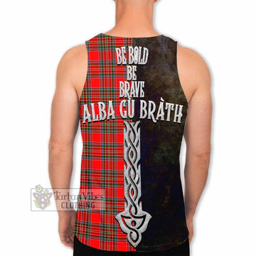 Binning Tartan Family Crest Men's Tank Top Alba Gu Brath Be Brave Lion Ancient Style - Tartan Vibes Clothing