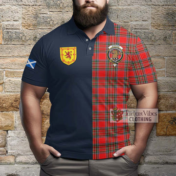 Binning Tartan Polo Shirt Alba with Scottish Lion Royal Arm Half Style - Tartan Vibes Clothing