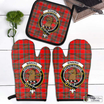 Binning Tartan Combo Oven Mitt & Pot-Holder with Family Crest - Tartan Vibes Clothing