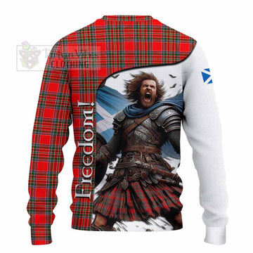 Binning Crest Tartan Knitted Sweater Inspired by the Freedom of Scottish Warrior - Tartan Vibes Clothing
