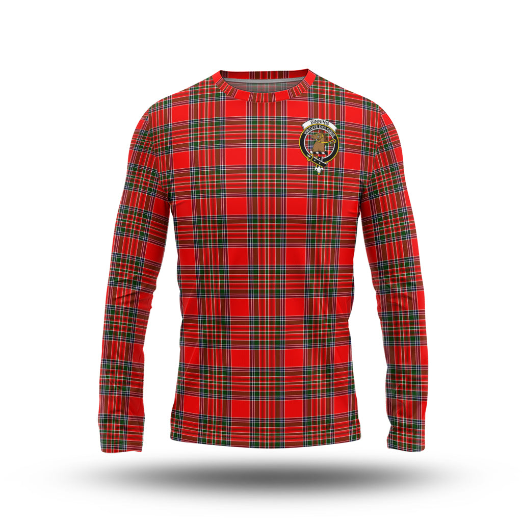 Binning Tartan Long Sleeve T-Shirt with Family Crest - Tartan Vibes Clothing