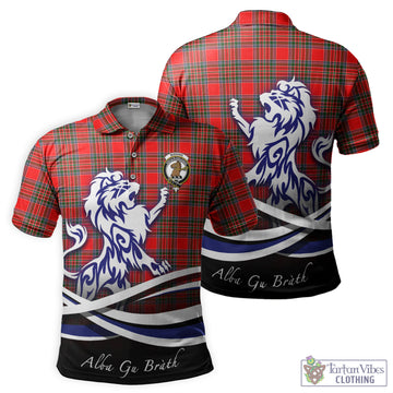 Binning Tartan Polo Shirt with Alba Gu Brath Regal Lion Emblem - Tartan Vibes Clothing