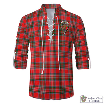 Binning Tartan Men's Scottish Traditional Jacobite Ghillie Kilt Shirt with Family Crest - Tartan Vibes Clothing