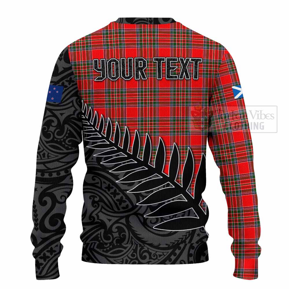 Binning Crest Tartan Knitted Sweater with New Zealand Silver Fern Half Style - Tartan Vibes Clothing