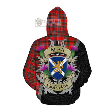 Binning Tartan Family Crest Cotton Hoodie Lion Rampant Royal Thistle Shield Celtic Inspired Pullover Hoodie - Tartan Vibes Clothing