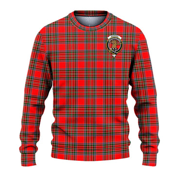 Binning Tartan Knitted Sweater with Family Crest - Tartanvibesclothing