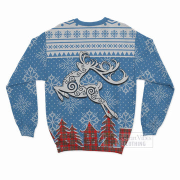 Binning Clan Christmas Sweatshirt Celtic Reindeer Style - Tartan Vibes Clothing