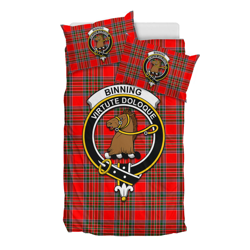 Binning Tartan Bedding Set with Family Crest - Tartan Vibes Clothing