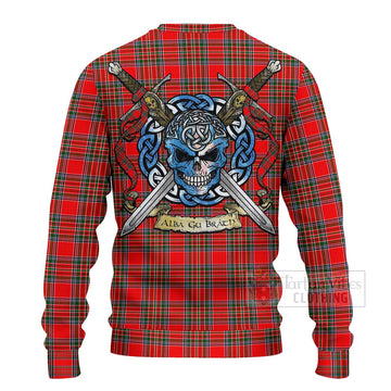 Binning Tartan Ugly Sweater with Family Crest Celtic Skull Style - Tartan Vibes Clothing