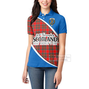 Binning Family Crest Tartan Women's Polo Shirt Celebrate Saint Andrew's Day in Style - Tartan Vibes Clothing