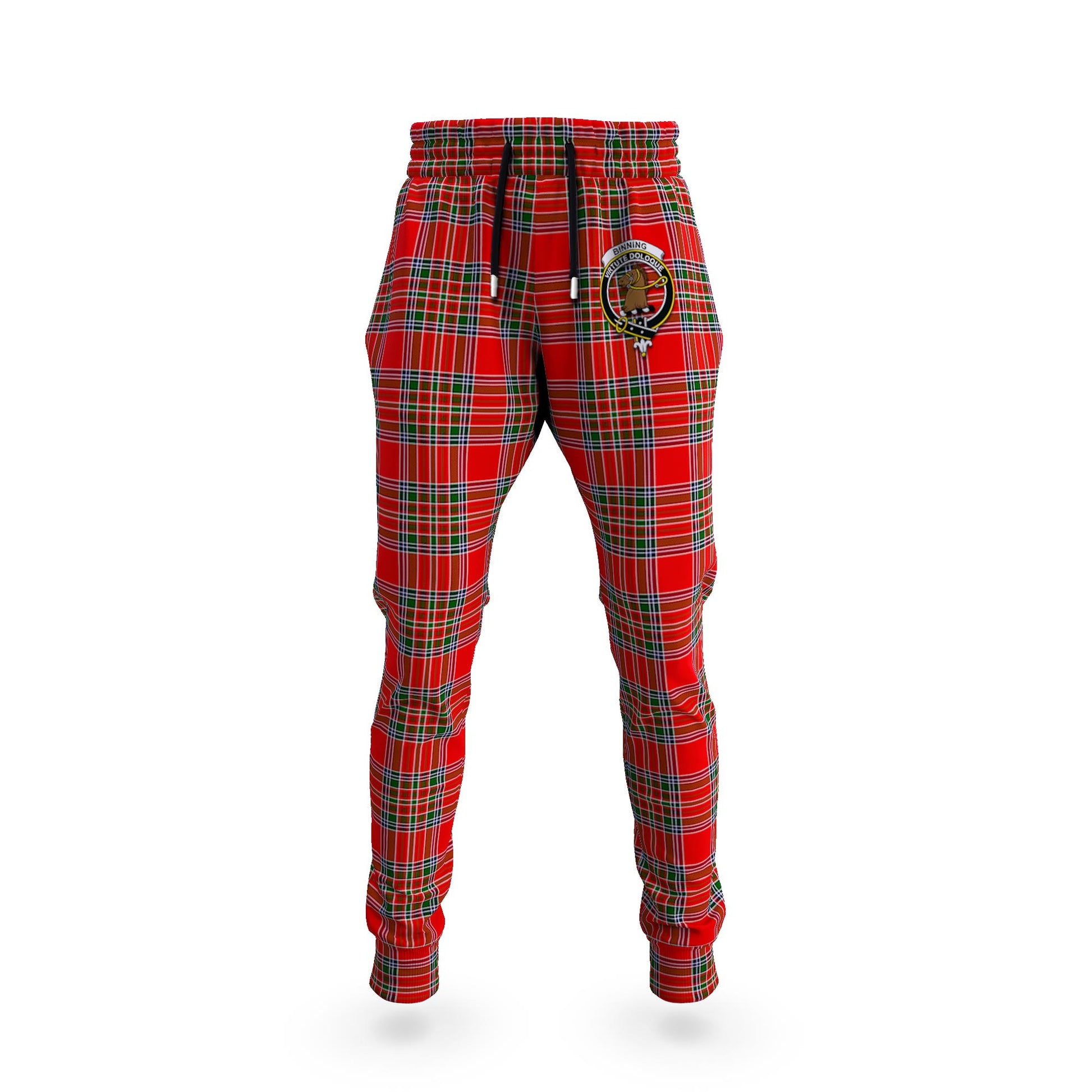 Binning Tartan Joggers Pants with Family Crest 5XL - Tartan Vibes Clothing