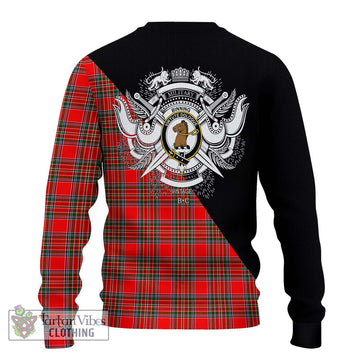 Binning Tartan Ugly Sweater with Family Crest and Military Logo Style - Tartan Vibes Clothing