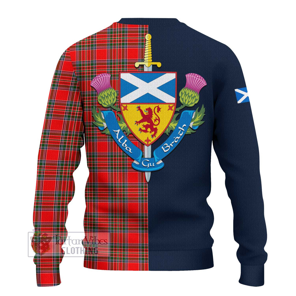 Binning Tartan Ugly Sweater Alba with Scottish Lion Royal Arm Half Style - Tartan Vibes Clothing