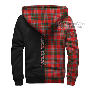 Binning Tartan Sherpa Hoodie with Family Crest and Half Of Me Style - Tartan Vibes Clothing