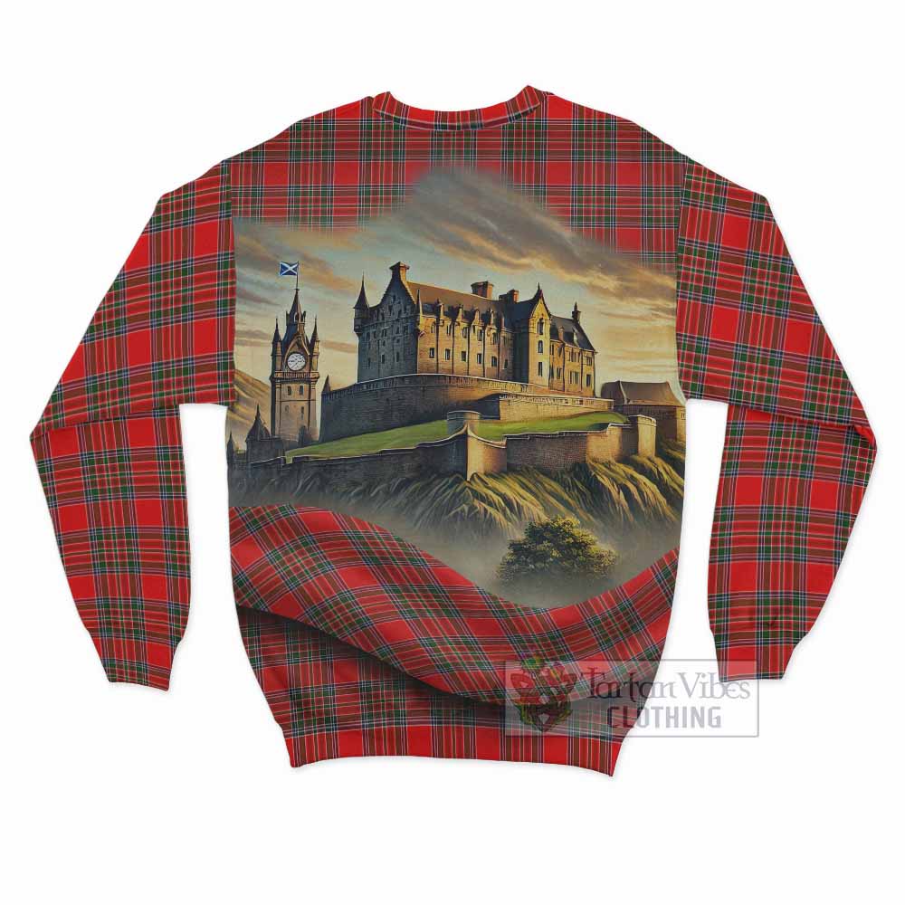 Binning Tartan Family Crest Sweatshirt with Scottish Ancient Castle Style - Tartan Vibes Clothing
