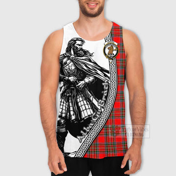 Binning Tartan Clan Crest Men's Tank Top with Highlander Warrior Celtic Style - Tartan Vibes Clothing