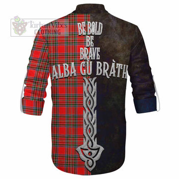 Binning Tartan Family Crest Ghillie Kilt Shirt Alba Gu Brath Be Brave Lion Ancient Style - Tartan Vibes Clothing