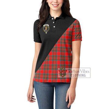 Binning Tartan Women's Polo Shirt with Family Crest and Military Logo Style - Tartan Vibes Clothing