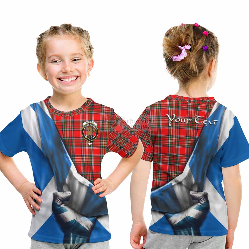 Binning Tartan Kid T-Shirt with Family Crest Scotland Patriotic Style - Tartan Vibes Clothing