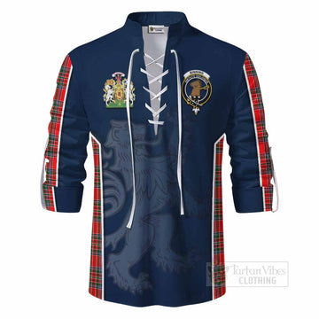 Binning Tartan Ghillie Kilt Shirt with Family Crest and Lion Rampant Vibes Sport Style - Tartan Vibes Clothing