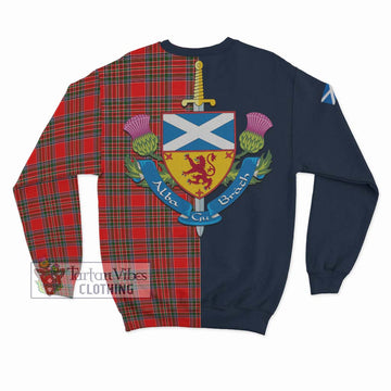 Binning Tartan Sweatshirt Alba with Scottish Lion Royal Arm Half Style - Tartan Vibes Clothing