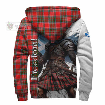 Binning Crest Tartan Sherpa Hoodie Inspired by the Freedom of Scottish Warrior - Tartan Vibes Clothing