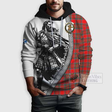 Binning Tartan Clan Crest Hoodie with Highlander Warrior Celtic Style - Tartan Vibes Clothing