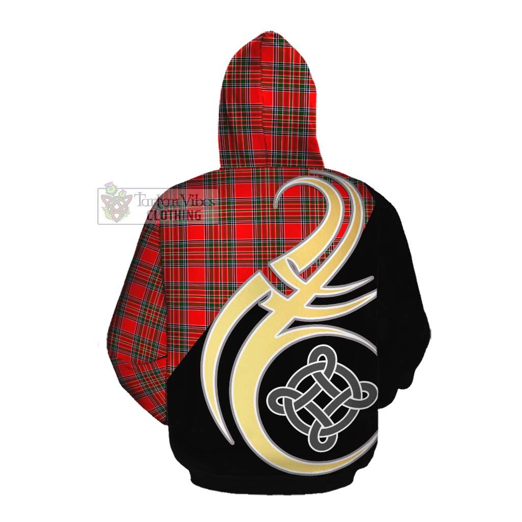 Binning Tartan Cotton Hoodie with Family Crest and Celtic Symbol Style Pullover Hoodie - Tartan Vibes Clothing