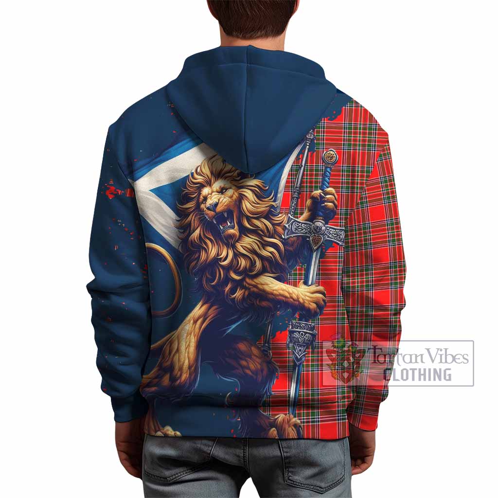 Binning Tartan Family Crest Hoodie with Scottish Majestic Lion - Tartan Vibes Clothing