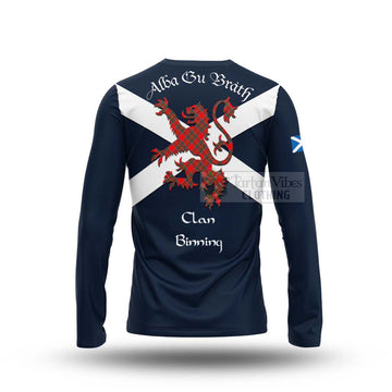 Binning Tartan Lion Rampant Long Sleeve T-Shirt Proudly Display Your Heritage with Alba Gu Brath and Clan Name - Tartan Vibes Clothing