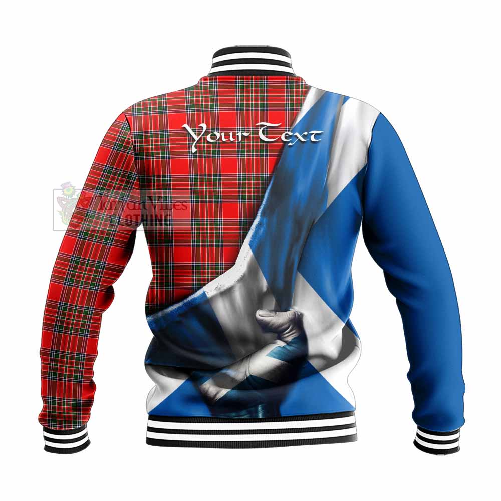 Binning Tartan Baseball Jacket with Family Crest Scotland Patriotic Style - Tartan Vibes Clothing