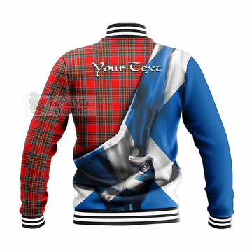 Binning Tartan Baseball Jacket with Family Crest Scotland Patriotic Style - Tartan Vibes Clothing