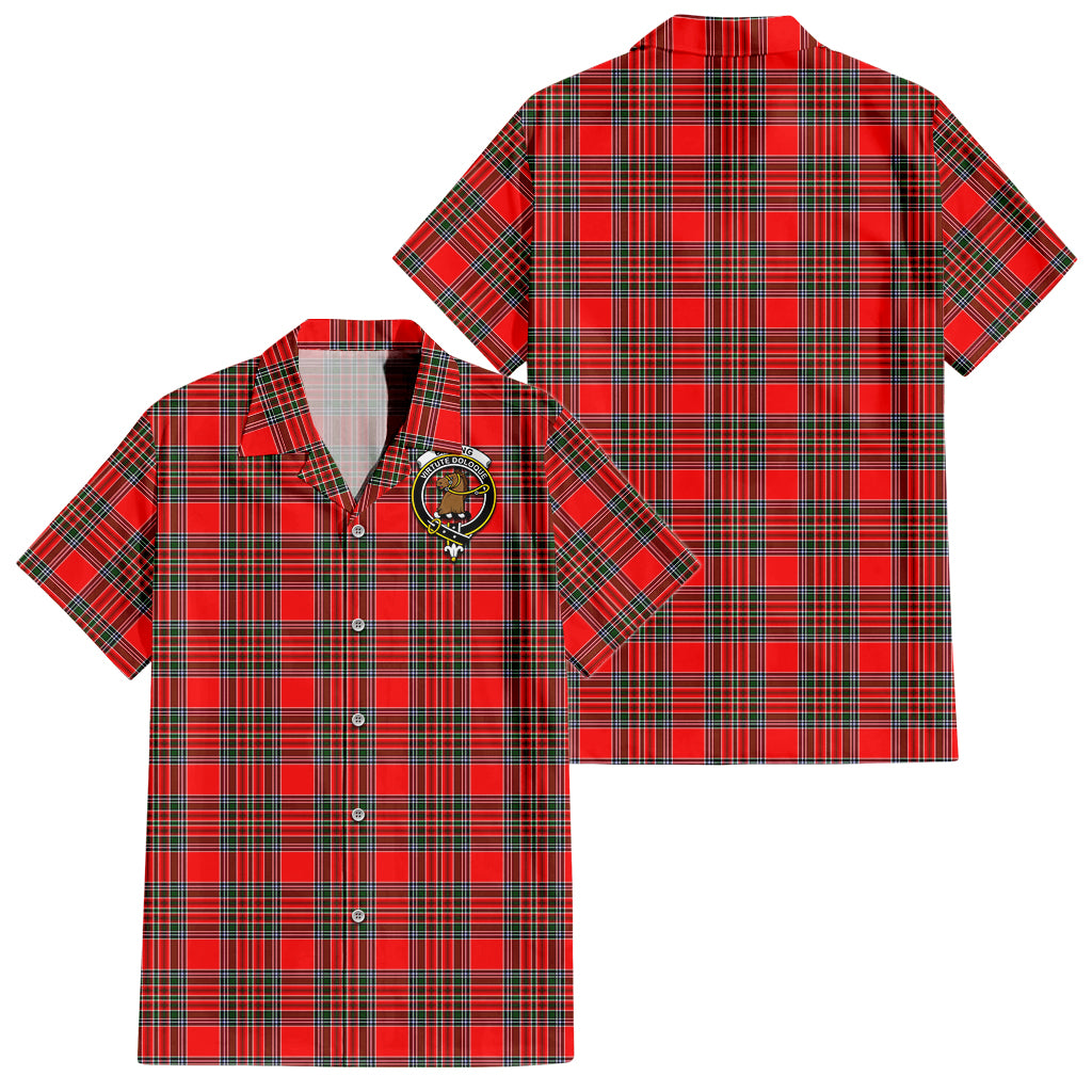Binning Tartan Hawaiian Shirt with Family Crest - Tartan Vibes Clothing