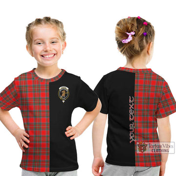 Binning Tartan Kid T-Shirt with Family Crest and Half Of Me Style - Tartan Vibes Clothing