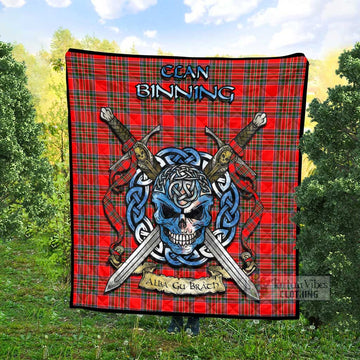Binning Tartan Quilt with Celtic Skull Alba Gu Brath Style - Tartan Vibes Clothing