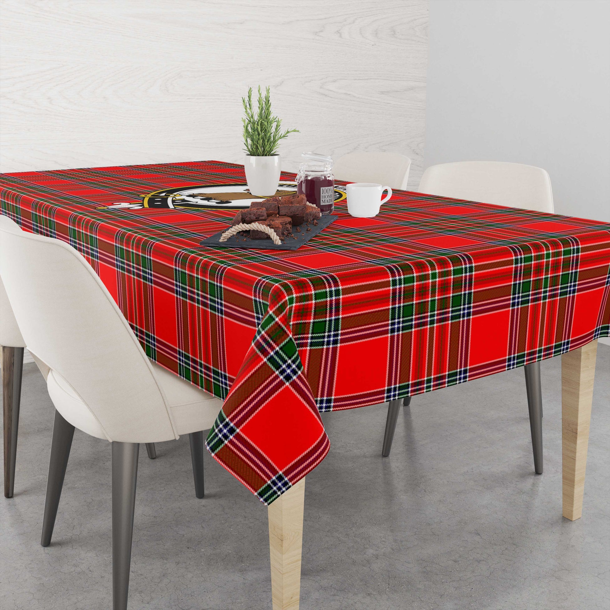 Binning Tartan Tablecloth with Family Crest M 39.4"x59"(100x150cm) - Tartan Vibes Clothing