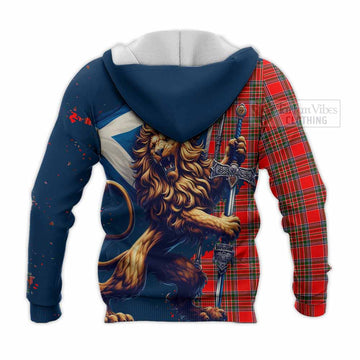 Binning Tartan Family Crest Knitted Hoodie with Scottish Majestic Lion - Tartan Vibes Clothing