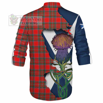 Tartan Vibes Clothing Binning Tartan Family Crest Ghillie Kilt Shirt Scottish Thistle Celtic Inspired