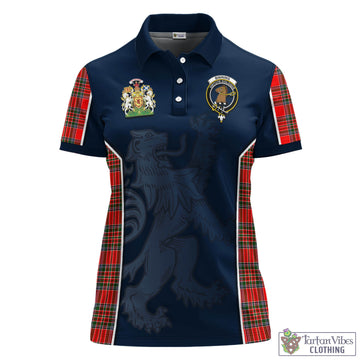Binning Tartan Women's Polo Shirt with Family Crest and Lion Rampant Vibes Sport Style - Tartan Vibes Clothing
