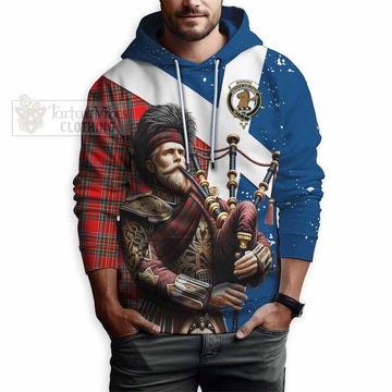 Binning Tartan Hoodie with Family Crest Scottish Bagpiper Vibes - Tartan Vibes Clothing