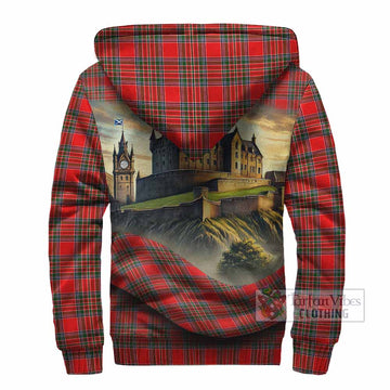 Binning Tartan Family Crest Sherpa Hoodie with Scottish Ancient Castle Style - Tartan Vibes Clothing