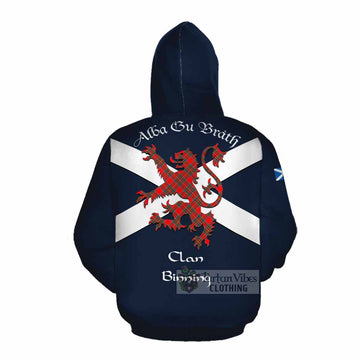 Binning Tartan Lion Rampant Cotton Hoodie Proudly Display Your Heritage with Alba Gu Brath and Clan Name Pullover Hoodie - Tartan Vibes Clothing