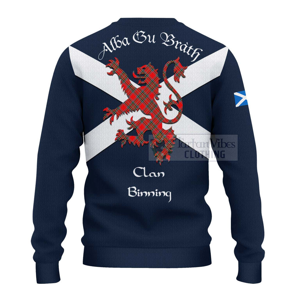 Binning Tartan Lion Rampant Ugly Sweater Proudly Display Your Heritage with Alba Gu Brath and Clan Name - Tartan Vibes Clothing