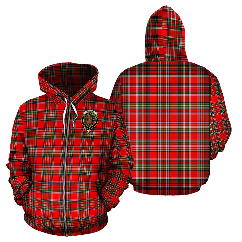 Binning Tartan Hoodie with Family Crest - Tartan Vibes Clothing